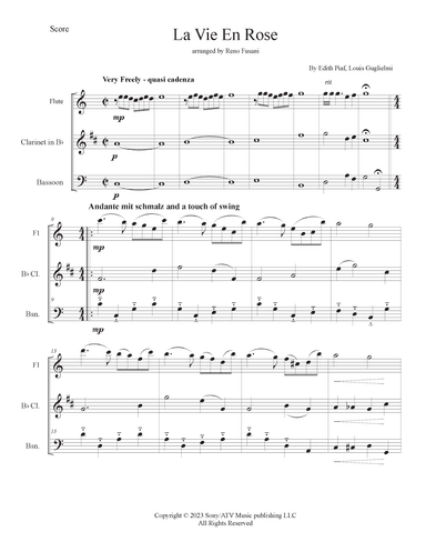 La Vie En Rose (arr. Reno Fusani)