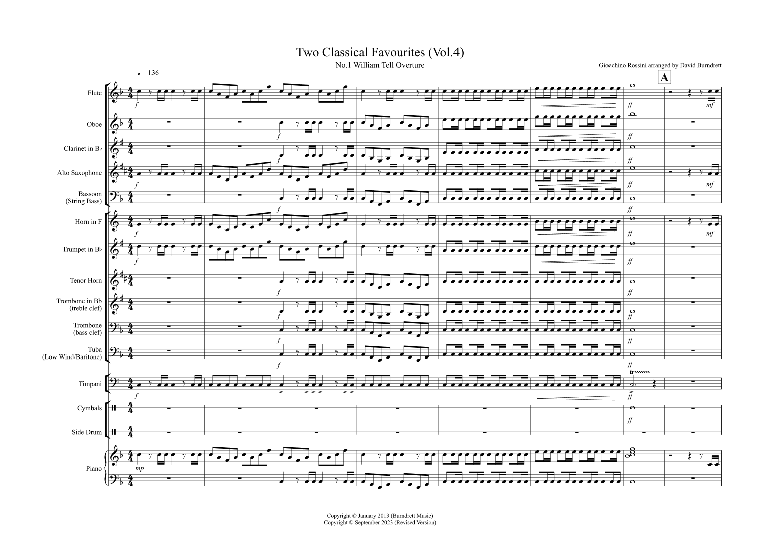2 Classical Favourites for School Band (volume four) (arr. David Burndrett)