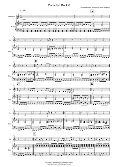 Pachelbel Rocks! for Horn in F and Piano (arr. David Burndrett)