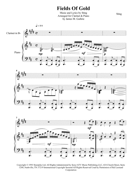 Fields Of Gold (arr. James M. Guthrie)