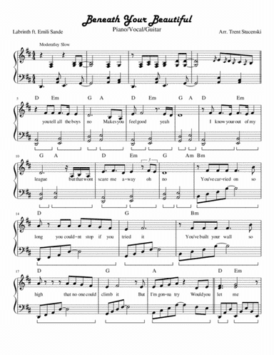 Beneath Your Beautiful (arr. Trent Stucenski)