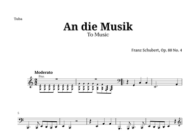 An die Musik (To Music) by for Tuba (arr. Langanho)