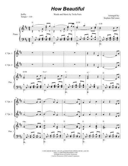How Beautiful (arr. Stephen DeCesare)