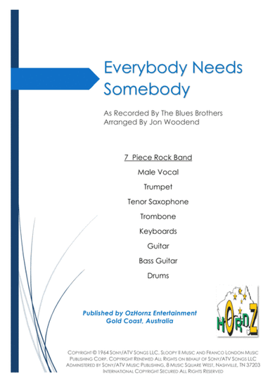Everybody Needs Somebody To Love (arr. Jon Woodend)