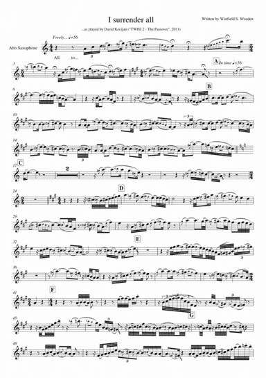I surrender all (alto sax) (arr. David Kocijan)