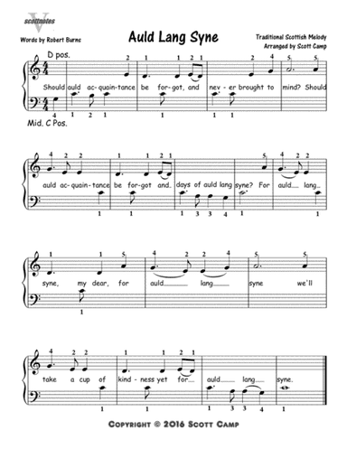 Auld Lang Syne (First Year Piano Students) (arr. Scott Camp)