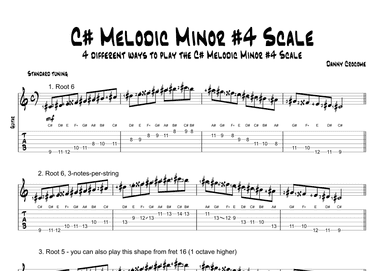 C# Melodic Minor #4 Scale (4 Ways to Play)