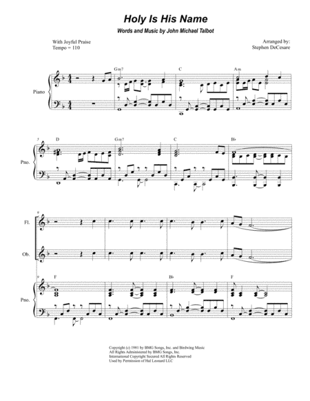 Holy Is His Name (arr. Stephen DeCesare)