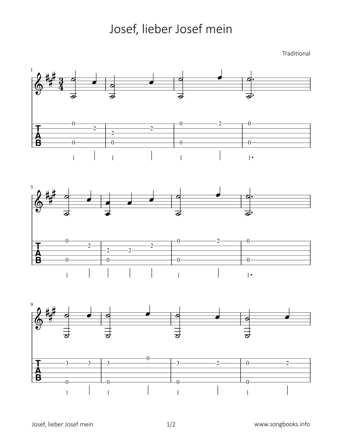 Josef, lieber Josef mein (arr. Bettina Schipp)