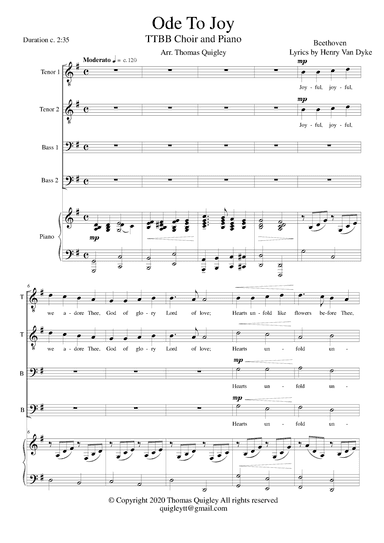 Ode To Joy (arr. Thomas Quigley)