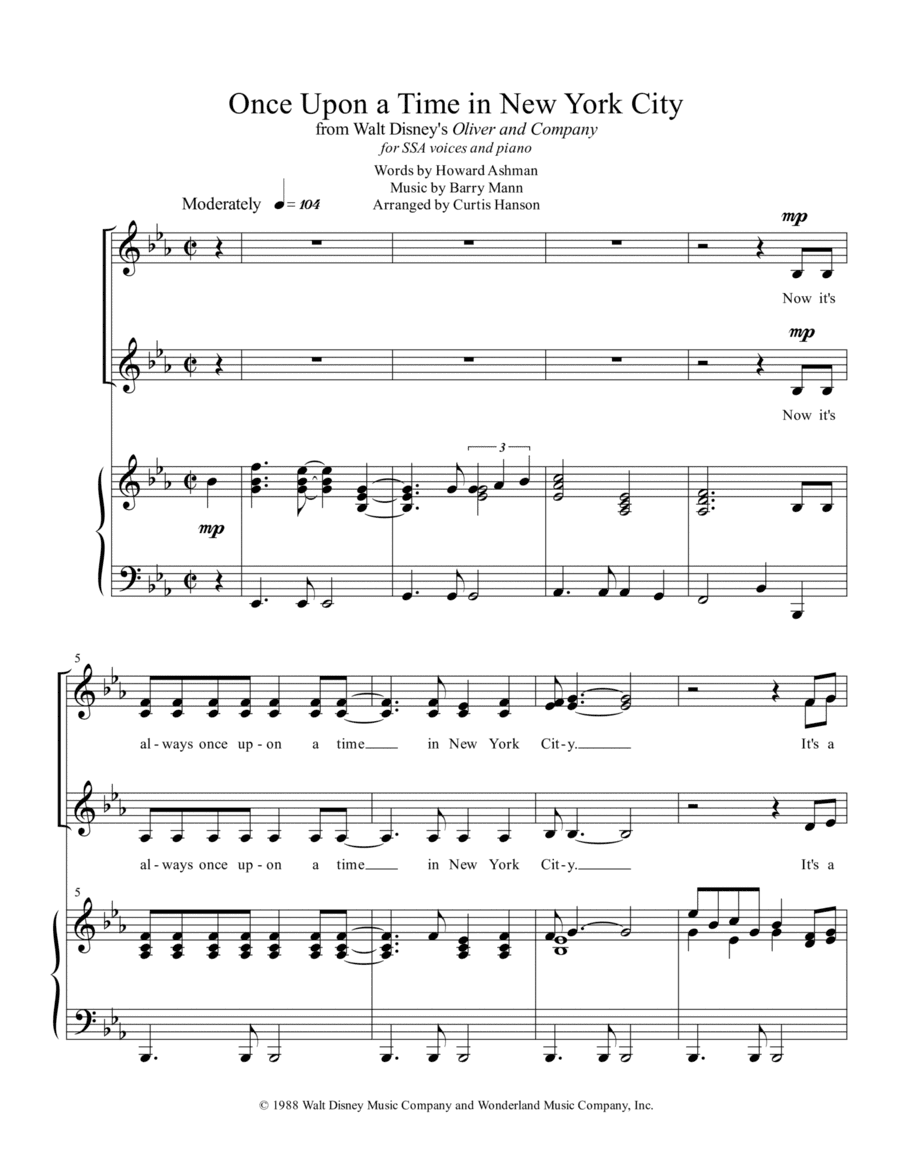 Once Upon A Time In New York City (arr. Curtis Hanson)