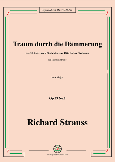 Richard Strauss-Traum durch die Dämmerung,in A Major (arr. OSM Press)