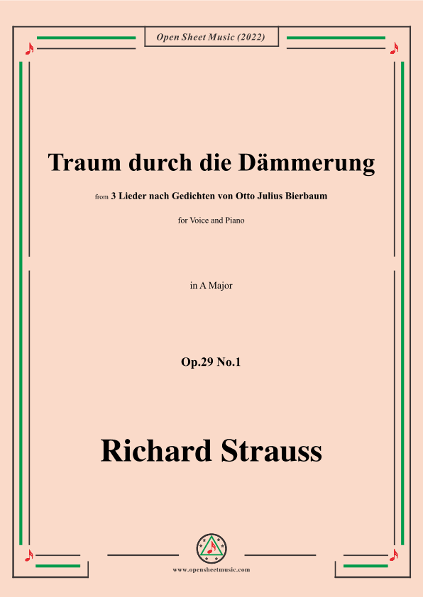 Richard Strauss-Traum durch die Dämmerung,in A Major (arr. OSM Press)