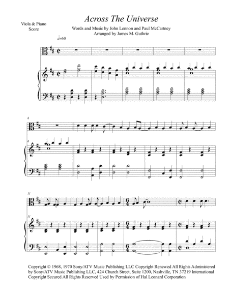 Across The Universe (arr. James M. Guthrie)