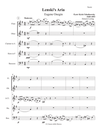 Lenski's Aria from Eugene Onegin (arr. Simeon Loring)