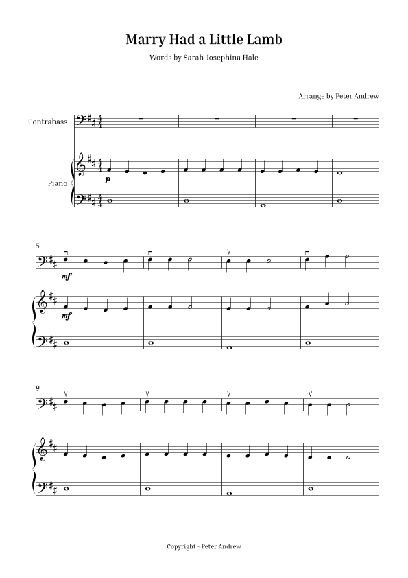 Marry Had  a Little Lamb (arr. Peter Andrew)