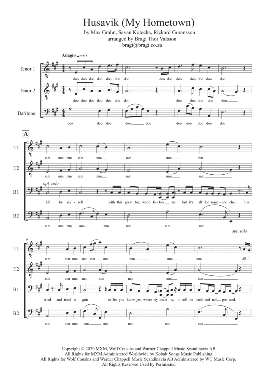 Husavik (arr. Bragi Thor Valsson)