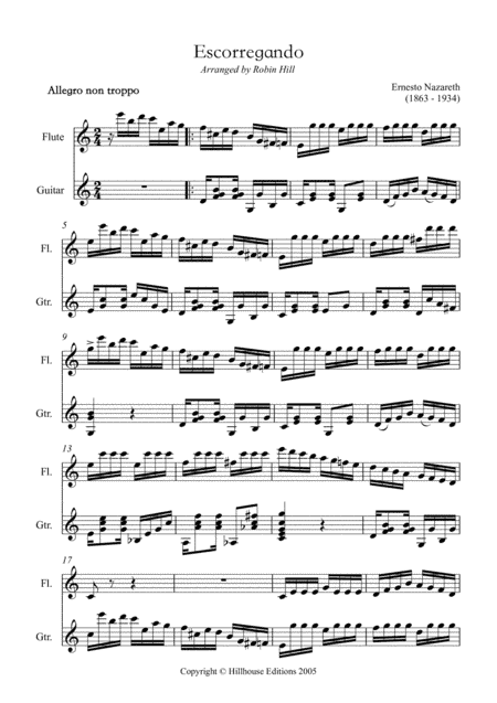 Escorregando (arranged for flute and guitar) (arr. Robin Hill)