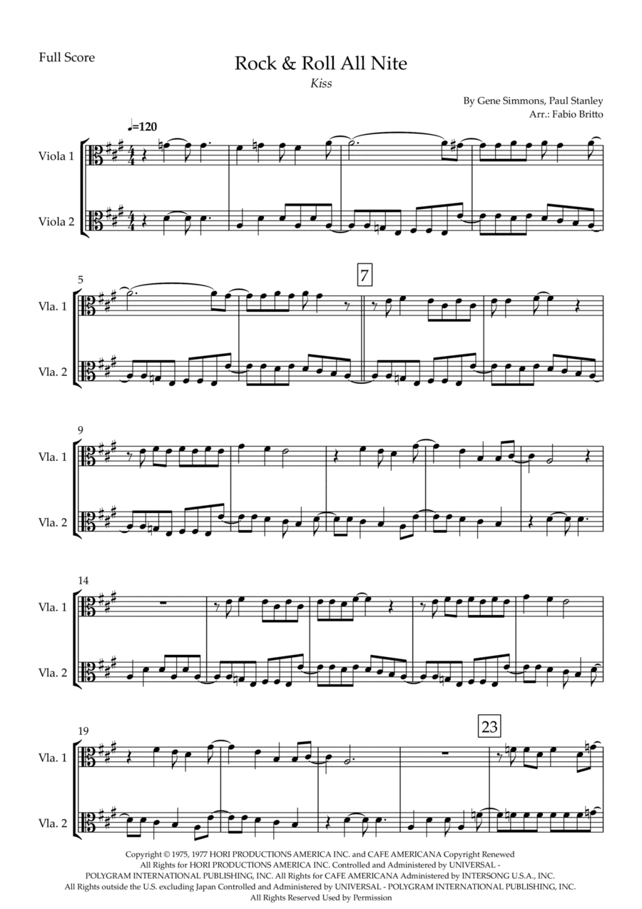 Rock And Roll All Nite (arr. Fabio Britto)