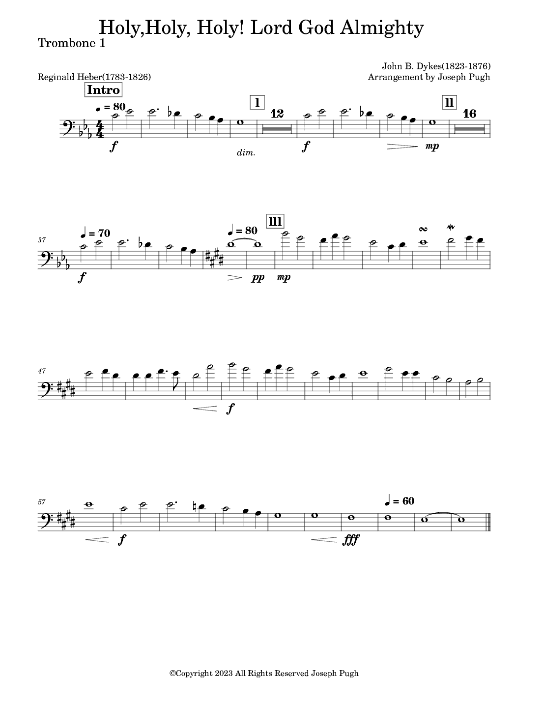 Holy, Holy, Holy! Lord God Almighty (arr. Joseph Pugh)