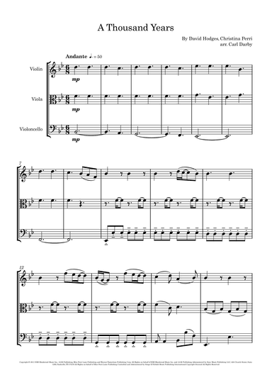 A Thousand Years (arr. Carl Darby)
