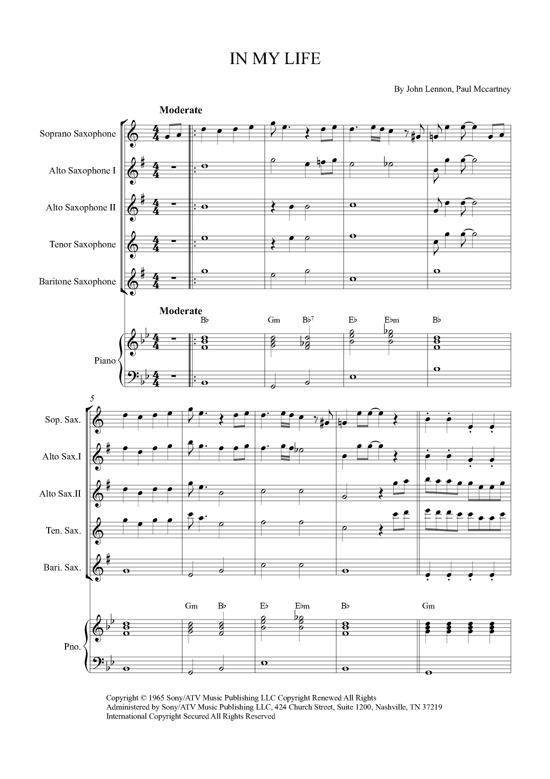 In My Life (arr. Alex Nunes Rodrigues)