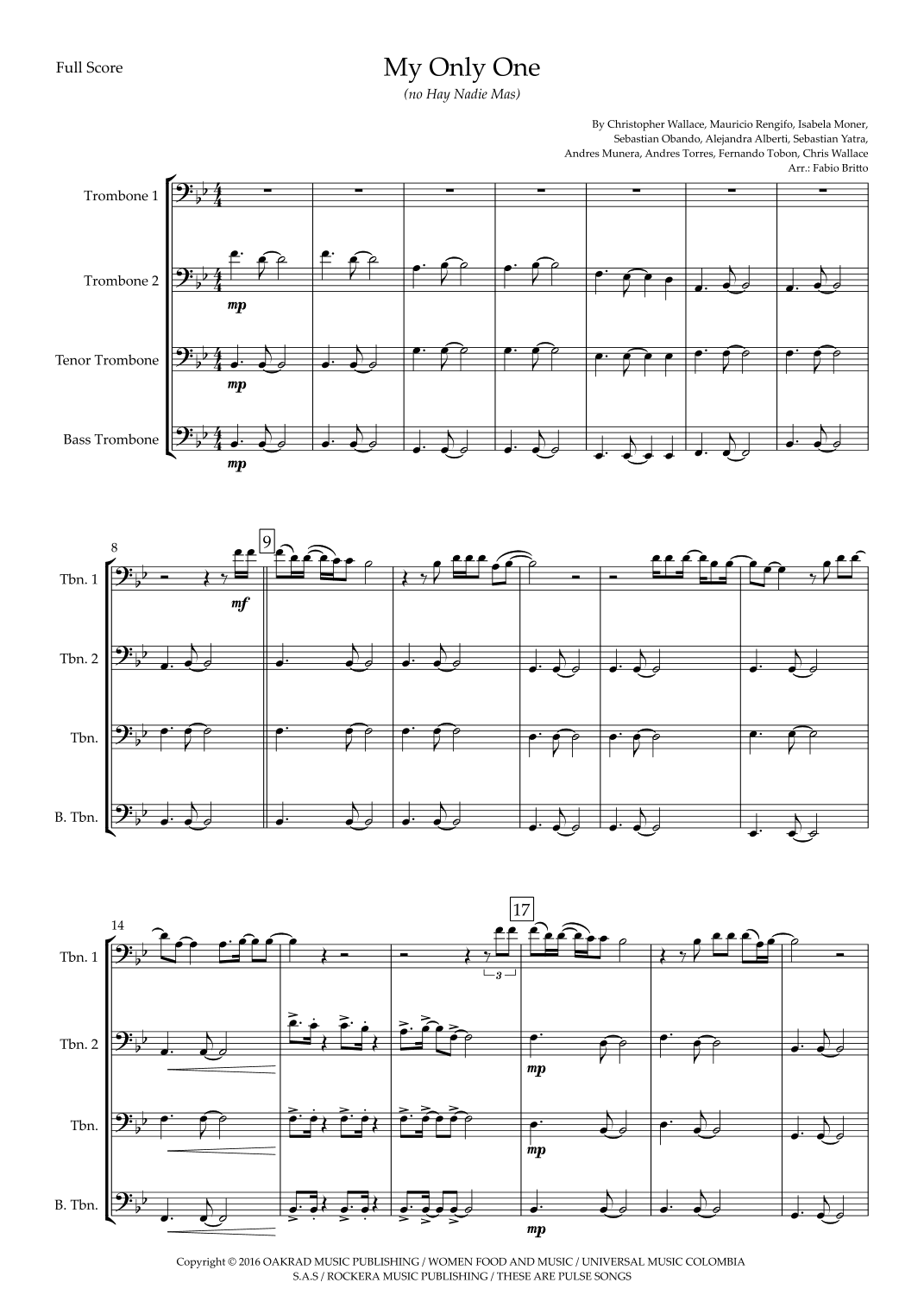 My Only One (no Hay Nadie Mas) (arr. Ottirb Sage)