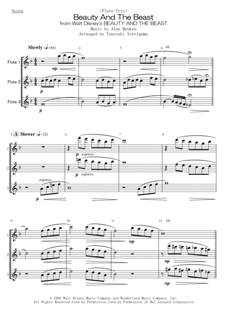 Beauty And The Beast (arr. Tsuyoshi Yoroiguma)