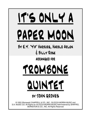 It's Only A Paper Moon (arr. John Groves)