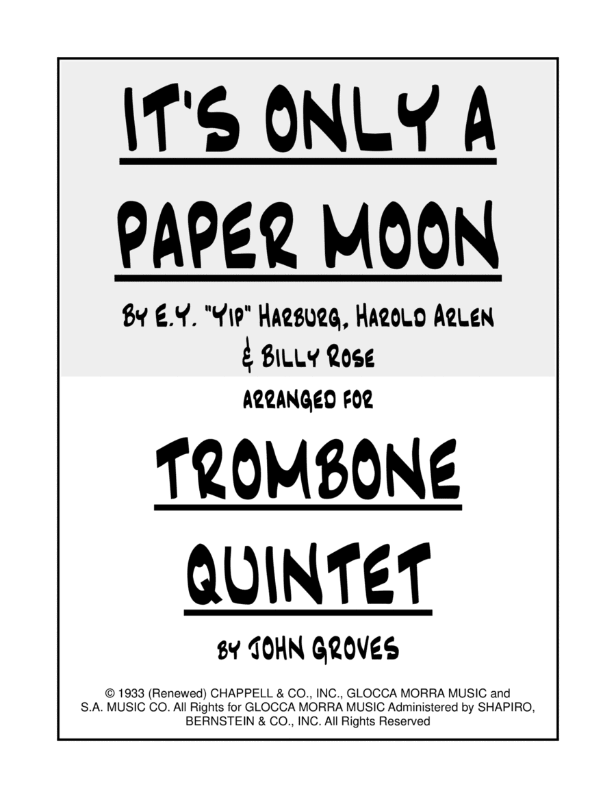 It's Only A Paper Moon (arr. John Groves)