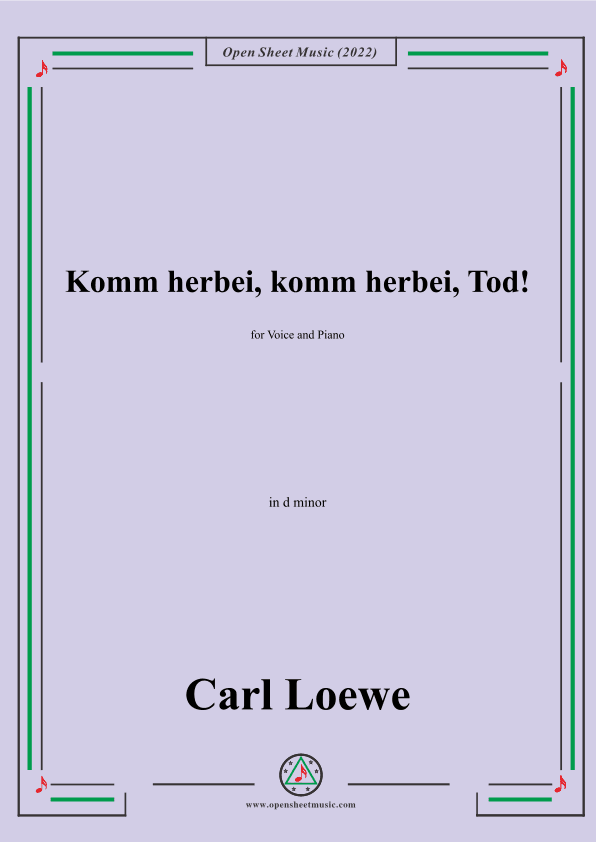 Loewe-Komm herbei,komm herbei,Tod!in d minor (arr. OSM Press)