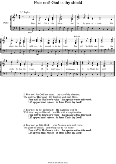 Fear not! God is thy shield. A new tune to a wonderful old hymn.