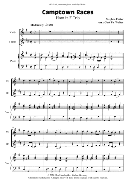 Camptown Races (arr. Gert Th. Walter)
