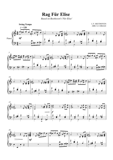 Rag Fur Elise (Based on Beethoven's Für Elise) (arr. SCMusic)