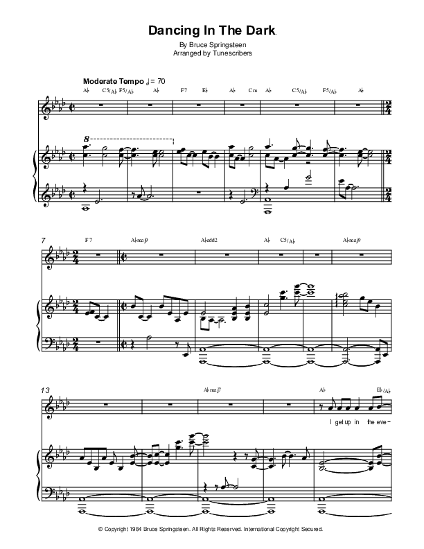 Dancing In The Dark (arr. Tunescribers)