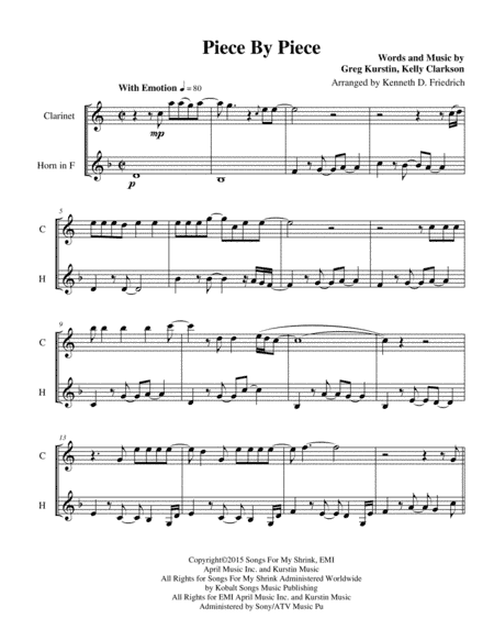 Piece By Piece (arr. Kenneth D. Friedrich)