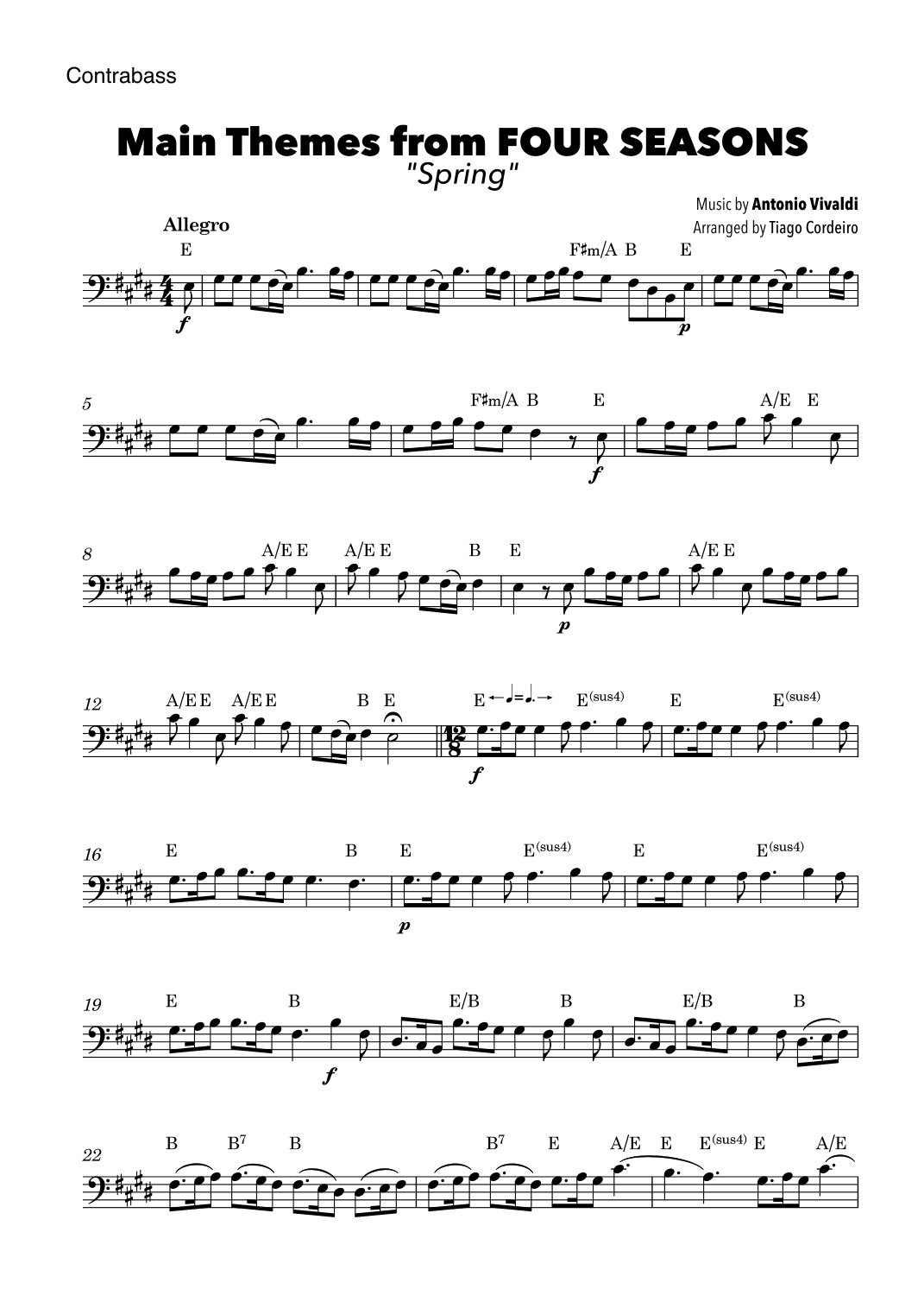 Main Themes from Four Seasons “Spring” (arr. Tiago Cordeiro)