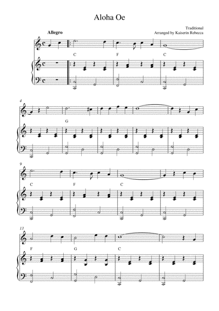 Aloha Oe (arr. Kaiserin Rebecca)