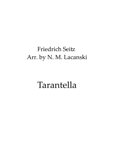 Tarantella (arr. Nick Lacanski)