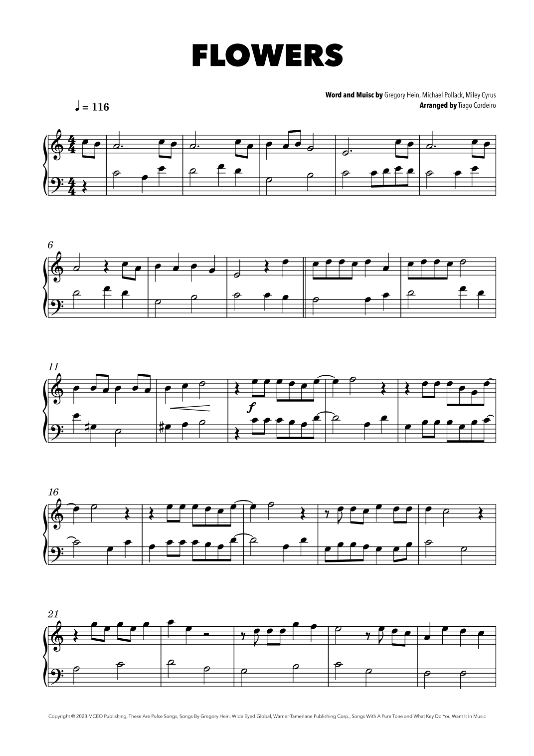 Flowers (arr. Tiago Cordeiro)