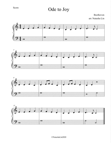 Ode to Joy Simplified Both Hands (arr. Natasha Lin)
