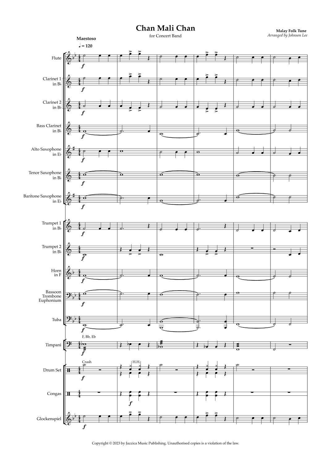 Chan Mali Chan (arr. Johnson Lee)