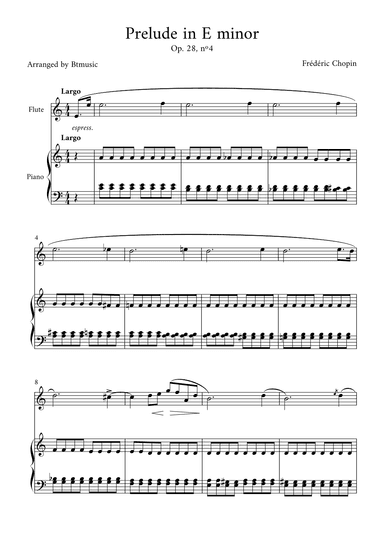 Prelude in E minor (Op. 28, n.4) - Flute and Piano (arr. BTmusic)