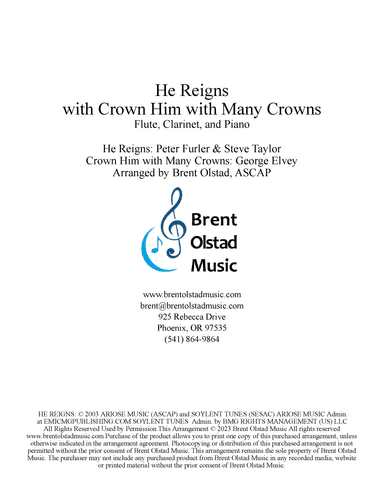 He Reigns (arr. Brent Olstad, ASCAP)