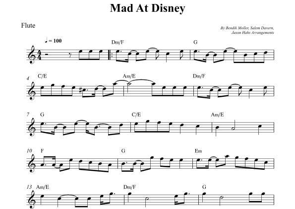 Mad At Disney (arr. Wesley S. SIlva)