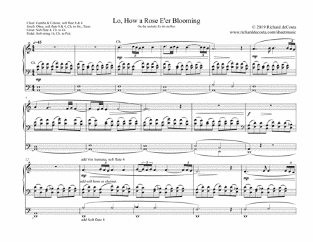 Lo, How a Rose E'er Blooming for Organ (arr. Richard deCosta)
