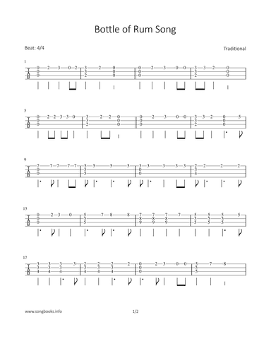 Bottle of Rum Song (arr. Bettina Schipp)