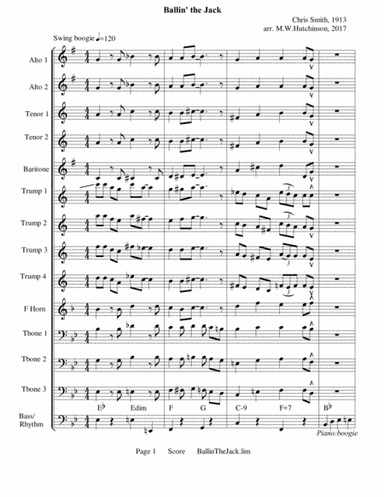 Ballin' The Jack - Big Band (arr. Michael W. Hutchinson)