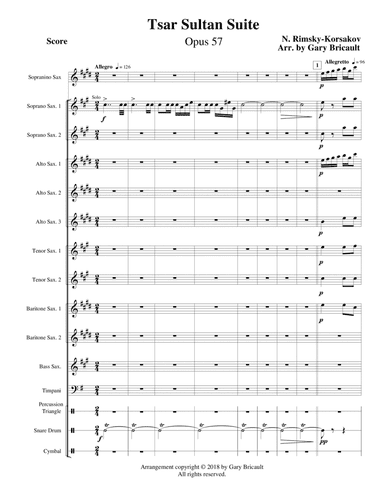 Tsar Sultan Suite - Opus 57 (arr. Gary Bricault)
