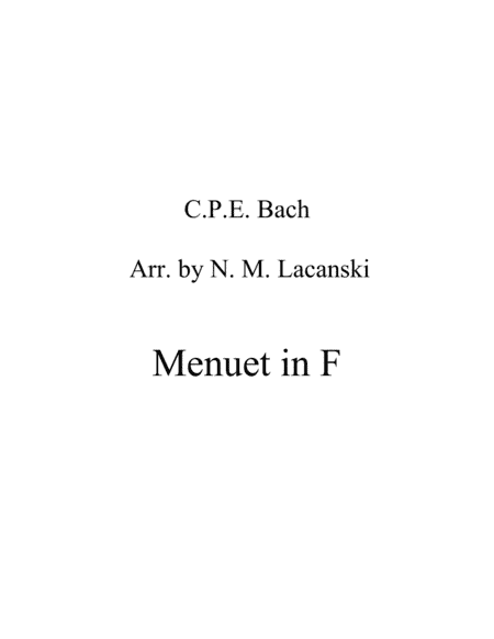 Menuet in F (arr. Nick Lacanski)